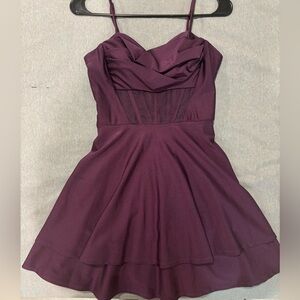 Purple Dress w/ Mesh Midsection